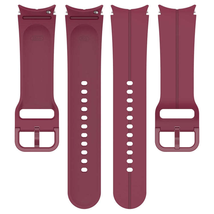 For Samsung Galaxy Watch 6 / 6 Classic Grooved Color Buckle Silicone Watch Band(Wine Red)