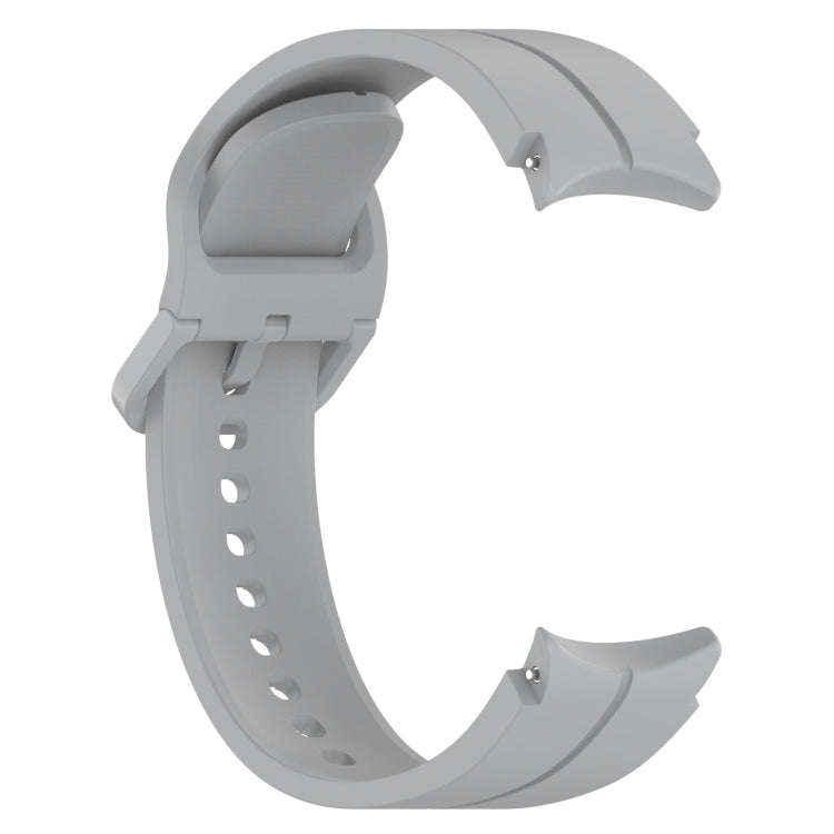 For Samsung Galaxy Watch 6 / 6 Classic Grooved Color Buckle Silicone Watch Band(Light Gray)