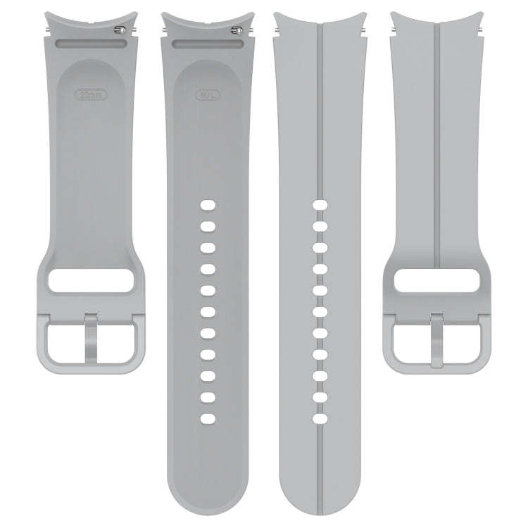 For Samsung Galaxy Watch 6 / 6 Classic Grooved Color Buckle Silicone Watch Band(Light Gray)