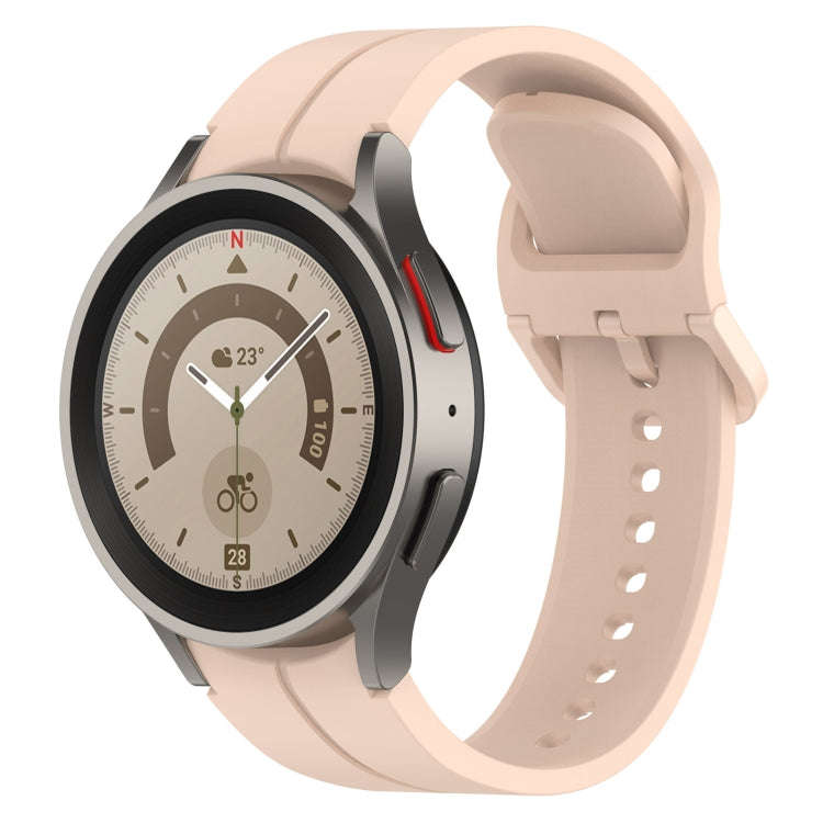 For Samsung Galaxy Watch 6 / 6 Classic Grooved Color Buckle Silicone Watch Band(Pink)