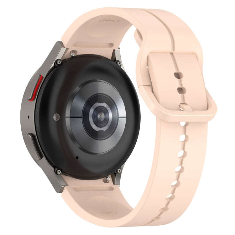 For Samsung Galaxy Watch 6 / 6 Classic Grooved Color Buckle Silicone Watch Band(Pink)