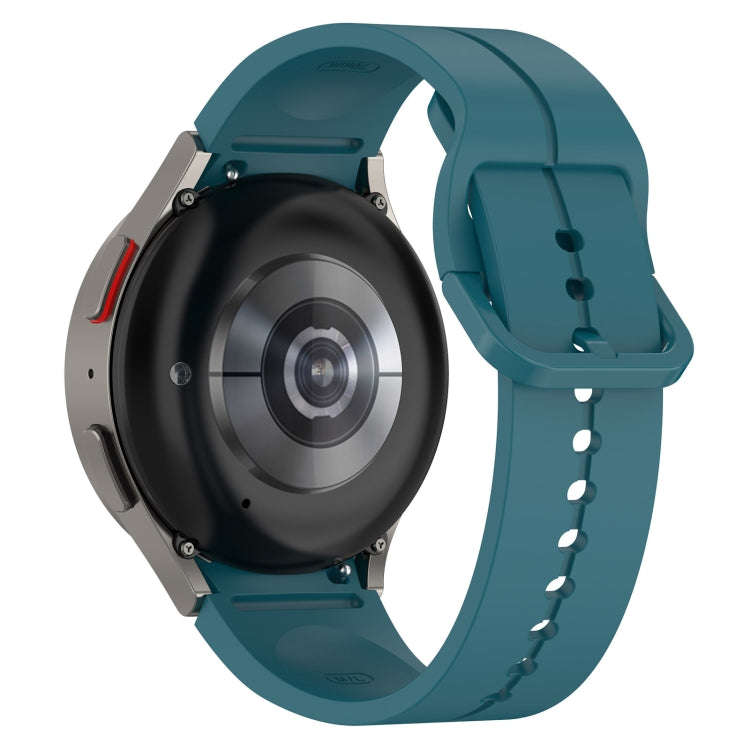 For Samsung Galaxy Watch 6 / 6 Classic Grooved Color Buckle Silicone Watch Band(Dark Green)