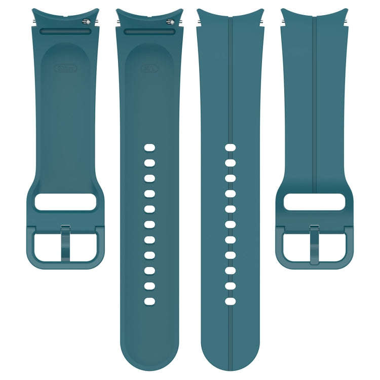For Samsung Galaxy Watch 6 / 6 Classic Grooved Color Buckle Silicone Watch Band(Dark Green)