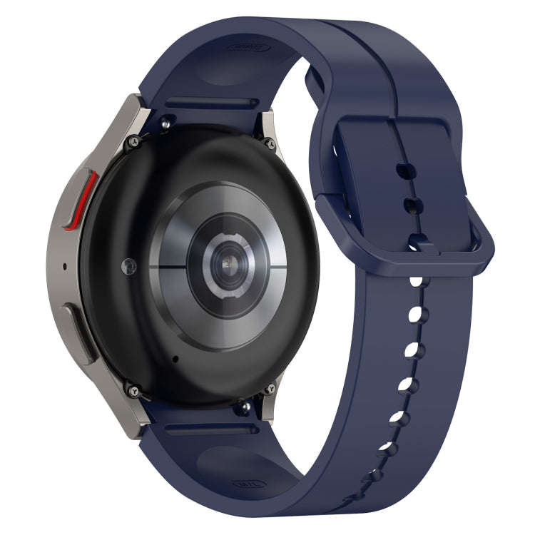 For Samsung Galaxy Watch 6 / 6 Classic Grooved Color Buckle Silicone Watch Band(Midnight Blue)