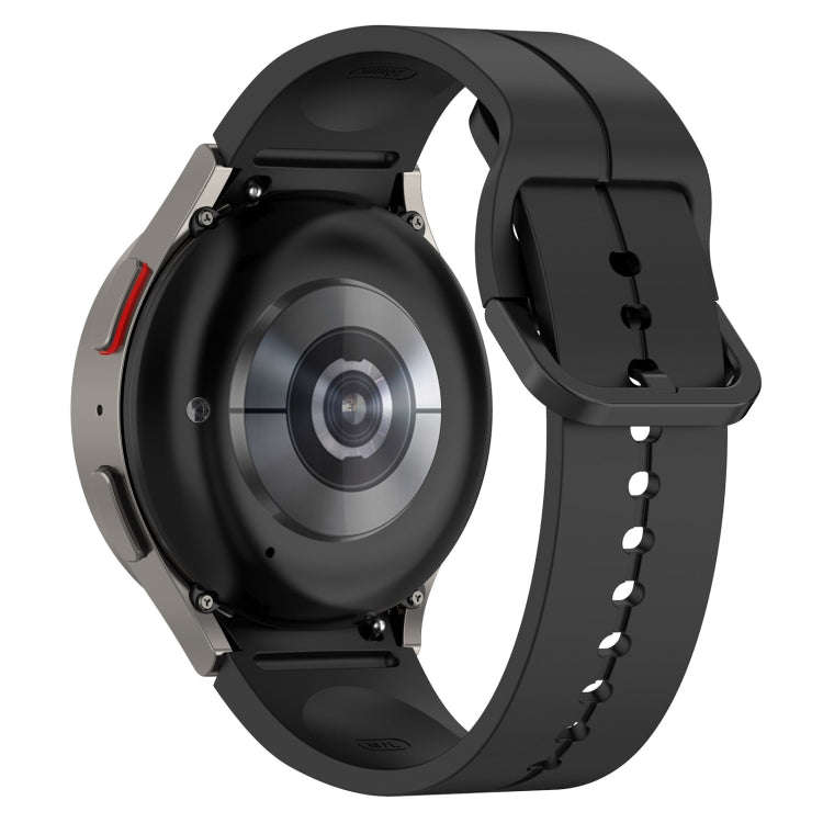 For Samsung Galaxy Watch 6 / 6 Classic Grooved Color Buckle Silicone Watch Band(Black)