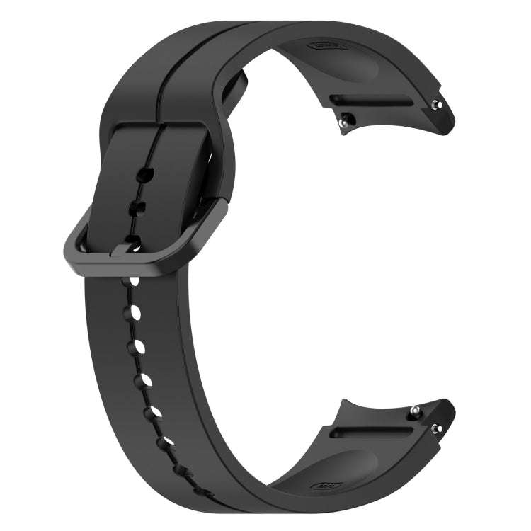 For Samsung Galaxy Watch 6 / 6 Classic Grooved Color Buckle Silicone Watch Band(Black)