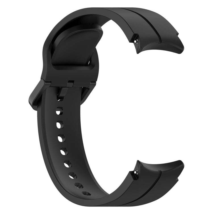 For Samsung Galaxy Watch 6 / 6 Classic Grooved Color Buckle Silicone Watch Band(Black)