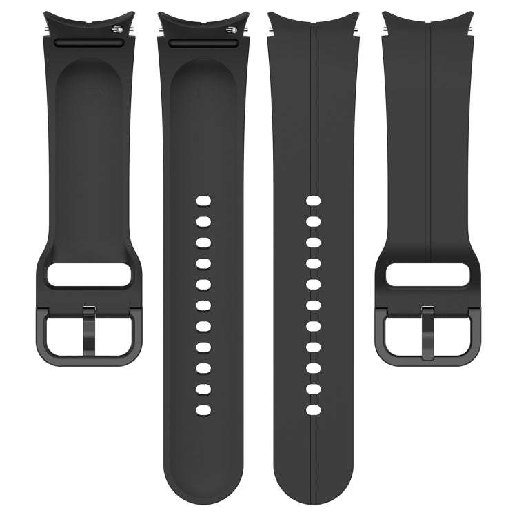 For Samsung Galaxy Watch 6 / 6 Classic Grooved Color Buckle Silicone Watch Band(Black)