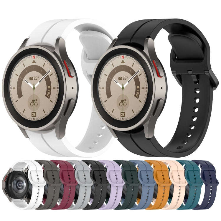 For Samsung Galaxy Watch 6 / 6 Classic Grooved Color Buckle Silicone Watch Band(Blue)