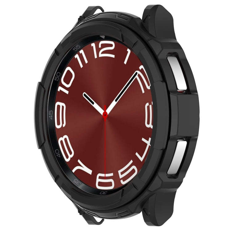 For Samsung Galaxy Watch 6 Classic 47mm Rotating Ring  + TPU Armor Watch Protective Case(Black)