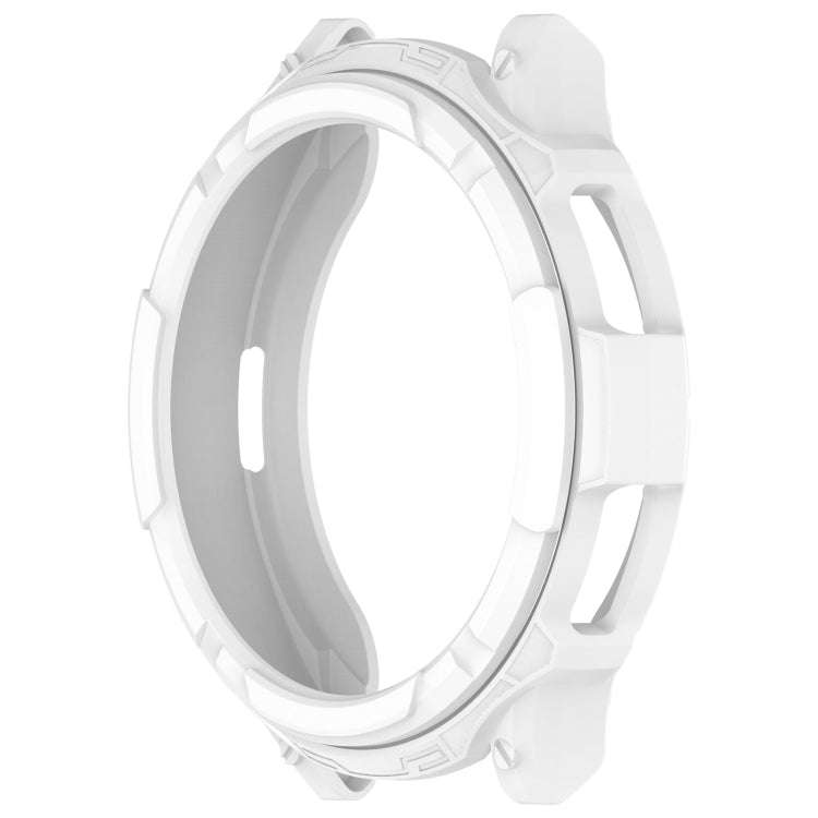 For Samsung Galaxy Watch 6 Classic 47mm Rotating Ring  + TPU Armor Watch Protective Case(White)