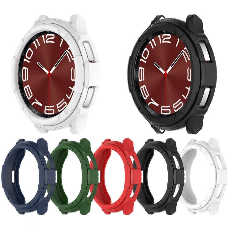 For Samsung Galaxy Watch 6 Classic 43mm Rotating Ring  + TPU Armor Watch Protective Case(Red)