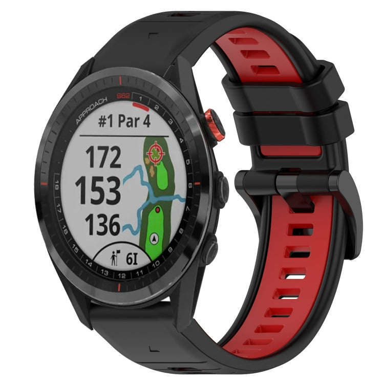 For Garmin Approach S62 Sports Two-Color 22mm Silicone Watch Band(Black+Red)