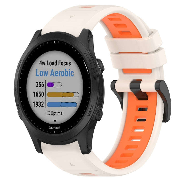 For Garmin Forerunner 945 Sports Two-Color 22mm Silicone Watch Band(Starlight+Orange)