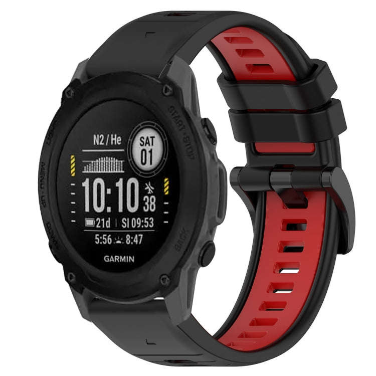 For Garmin Descent G1 Sports Two-Color 22mm Silicone Watch Band(Black+Red)