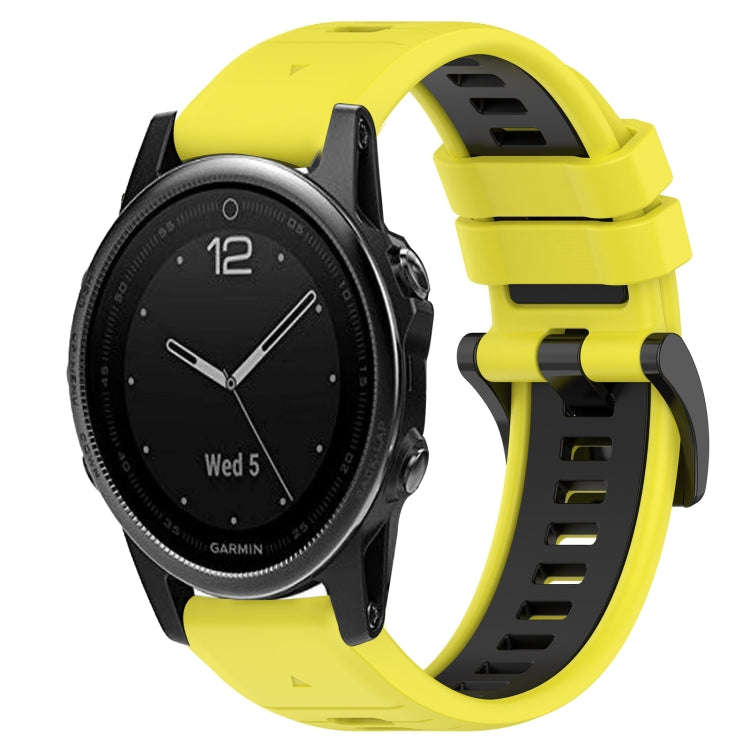 For Garmin Fenix 5S Sports Two-Color 20mm Silicone Watch Band(Yellow+Black)