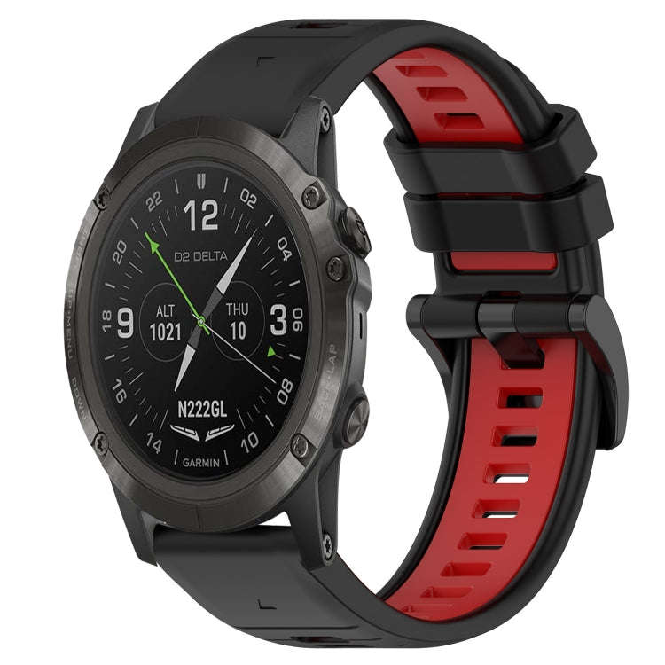 For Garmin D2 Delta PX Sports Two-Color 26mm Silicone Watch Band(Black+Red)