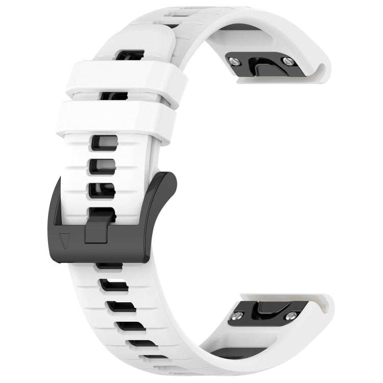 For Garmin Descent MK 1 Sports Two-Color 26mm Silicone Watch Band(White+Black)