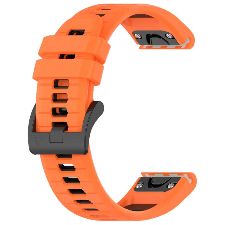 For Garmin Descent MK 1 Sports Two-Color 26mm Silicone Watch Band(Orange+Black)