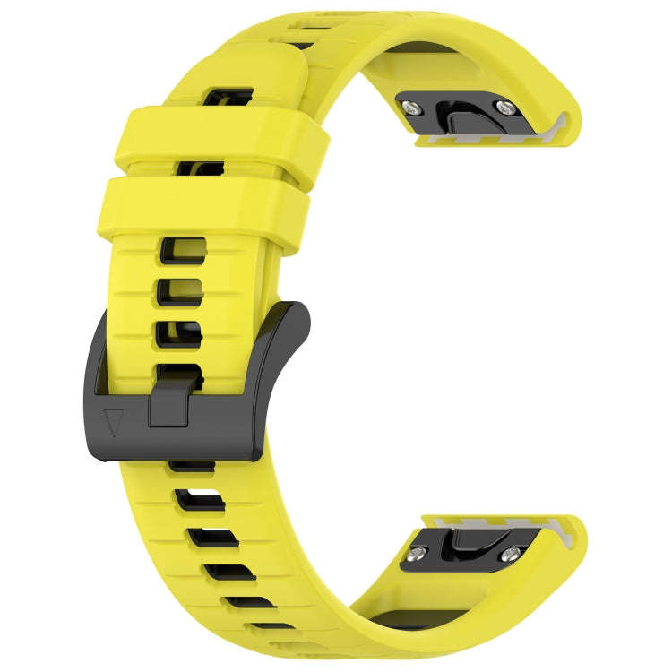 For Garmin Descent MK 2 Sports Two-Color 26mm Silicone Watch Band(Yellow+Black)