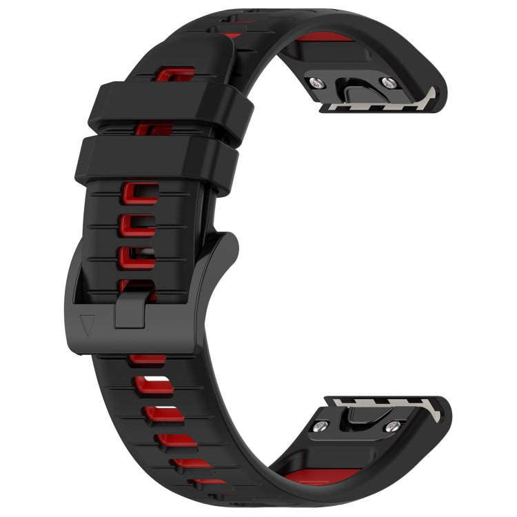 For Garmin Descent MK 2i Sports Two-Color 26mm Silicone Watch Band(Black+Red)