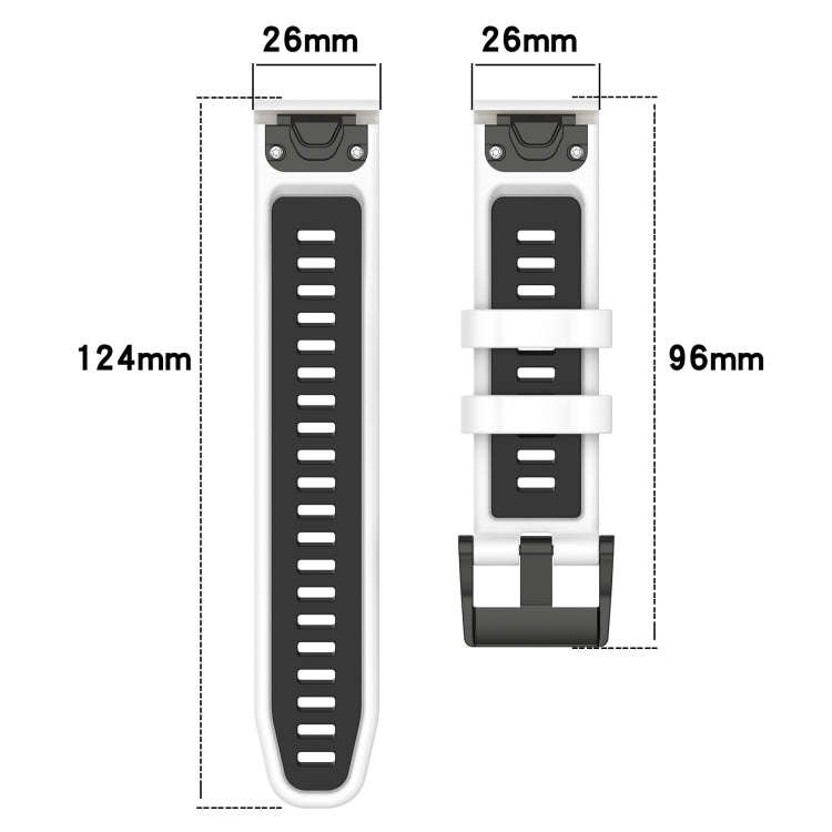 For Garmin Descent MK 2 Sports Two-Color 26mm Silicone Watch Band(Black+Grey)