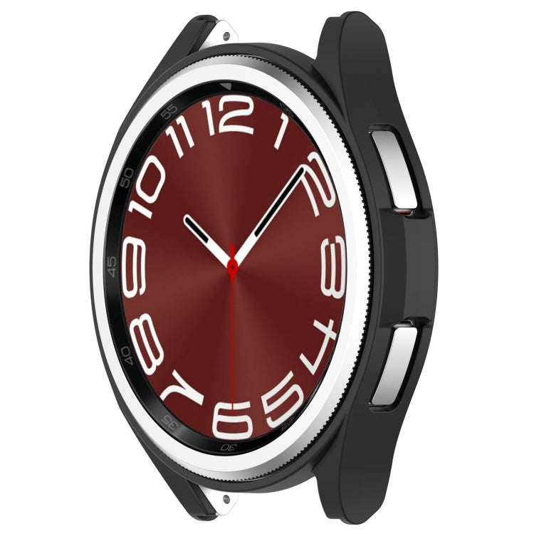 For Samsung Galaxy Watch 6 Classic 43mm Half Coverage Hollow PC Watch Protective Case(Black)
