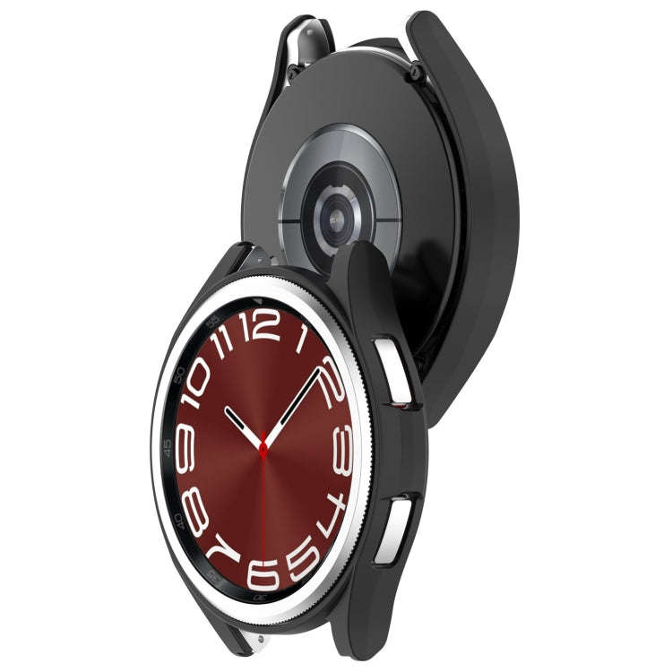 For Samsung Galaxy Watch 6 Classic 43mm Half Coverage Hollow PC Watch Protective Case(Black)