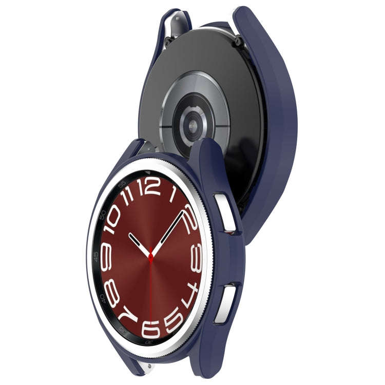For Samsung Galaxy Watch 6 Classic 43mm Half Coverage Hollow PC Watch Protective Case(Midnight Blue)