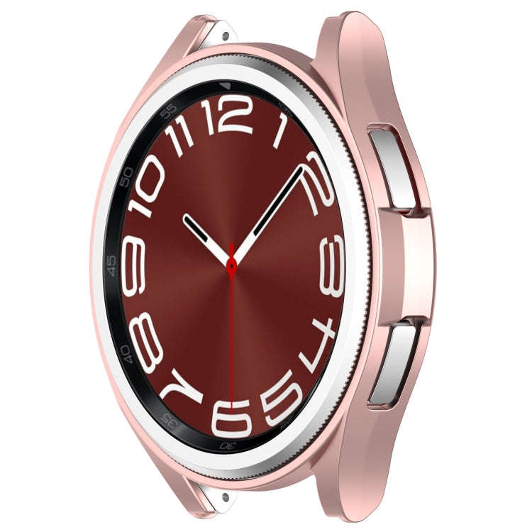 For Samsung Galaxy Watch 6 Classic 47mm Half Coverage Hollow PC Watch Protective Case(Rose Gold)