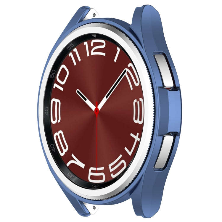 For Samsung Galaxy Watch 6 Classic 47mm Half Coverage Hollow PC Watch Protective Case(Blue)