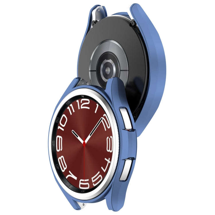 For Samsung Galaxy Watch 6 Classic 47mm Half Coverage Hollow PC Watch Protective Case(Blue)