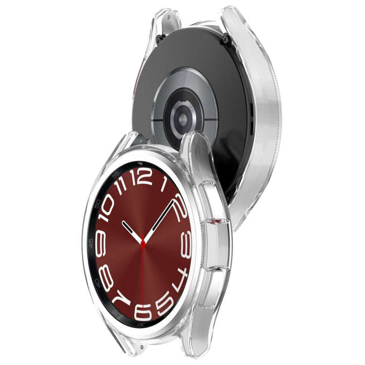 For Samsung Galaxy Watch 6 Classic 47mm Half Coverage Hollow PC Watch Protective Case(Transparent)