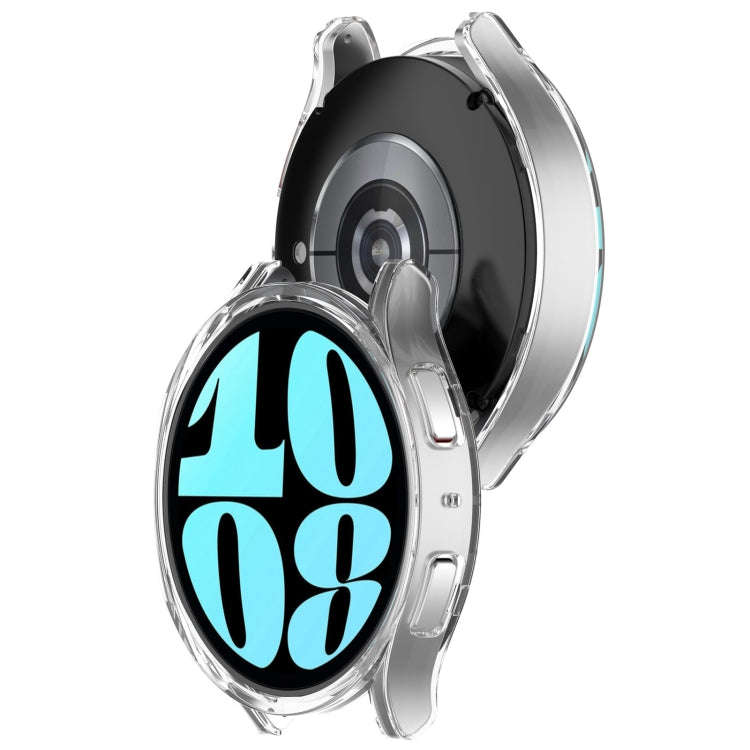 For Samsung Galaxy Watch 6 44mm Half Coverage Hollow PC Watch Protective Case(Transparent)