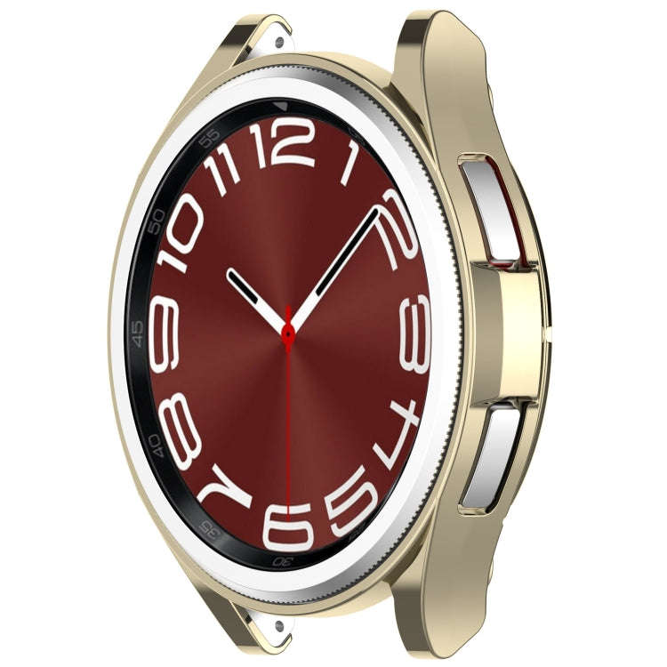 For Samsung Galaxy Watch6 Classic 47mm Electroplated TPU Half Pack Hollow Watch Protective Case(G...