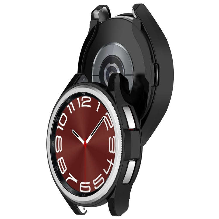For Samsung Galaxy Watch6 Classic 43mm Electroplated TPU Half Pack Hollow Watch Protective Case(B...