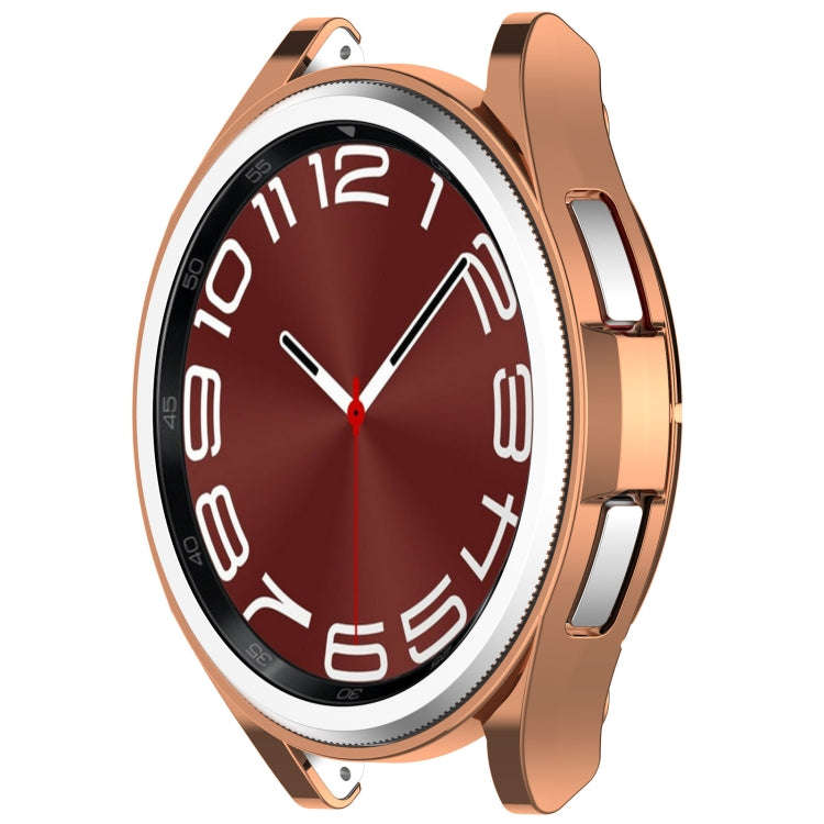 For Samsung Galaxy Watch6 Classic 43mm Electroplated TPU Half Pack Hollow Watch Protective Case(R...
