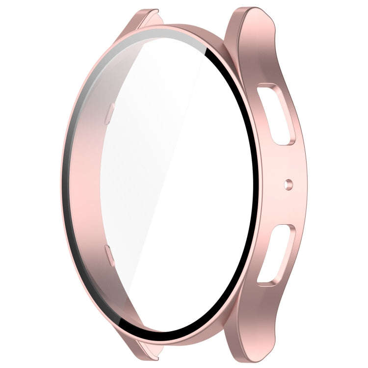 For Samsung Galaxy Watch6 40mm PC + Tempered Film Integrated Watch Protective Case(Rose Gold)