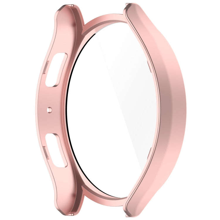 For Samsung Galaxy Watch6 40mm PC + Tempered Film Integrated Watch Protective Case(Rose Gold)
