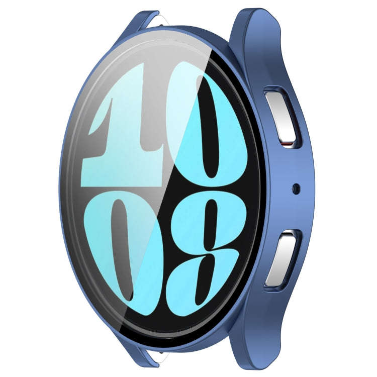 For Samsung Galaxy Watch6 40mm PC + Tempered Film Integrated Watch Protective Case(Midnight Blue)
