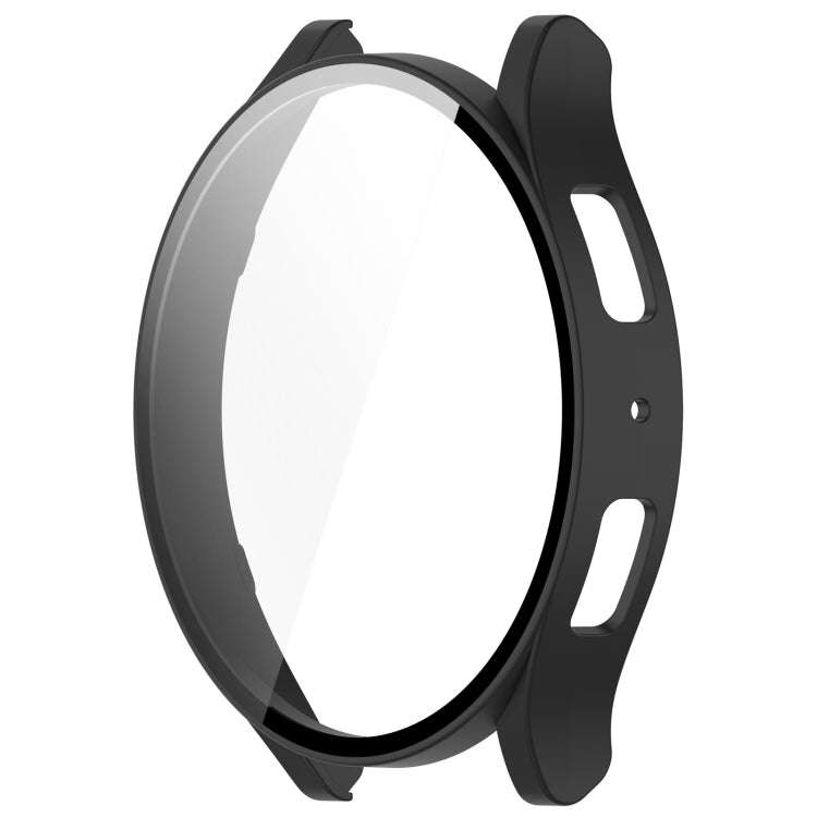For Samsung Galaxy Watch6 44mm PC + Tempered Film Integrated Watch Protective Case(Black)