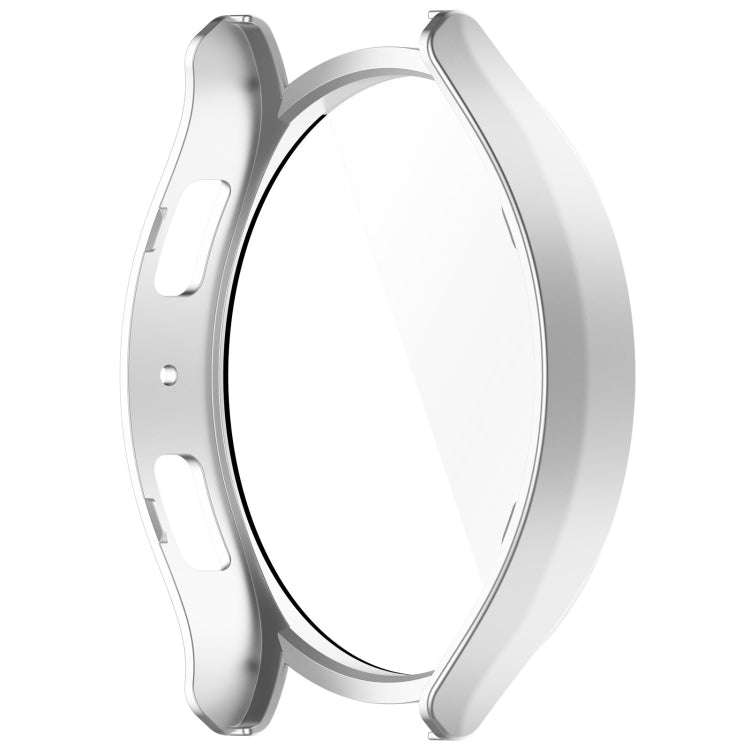 For Samsung Galaxy Watch6 44mm PC + Tempered Film Integrated Watch Protective Case(Silver)