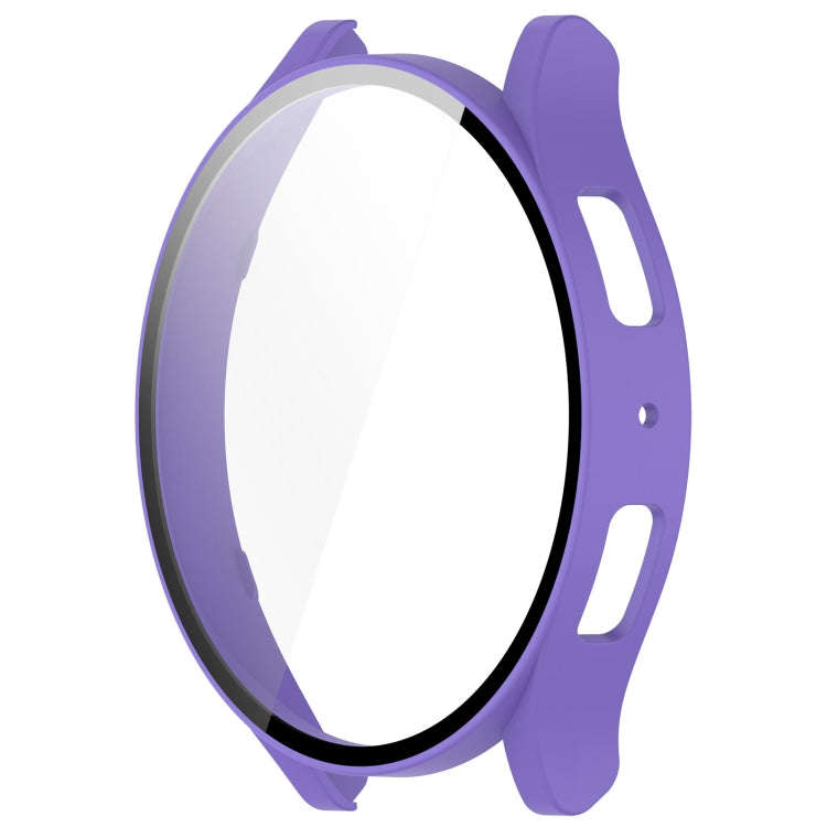 For Samsung Galaxy Watch6 44mm PC + Tempered Film Integrated Watch Protective Case(Purple)