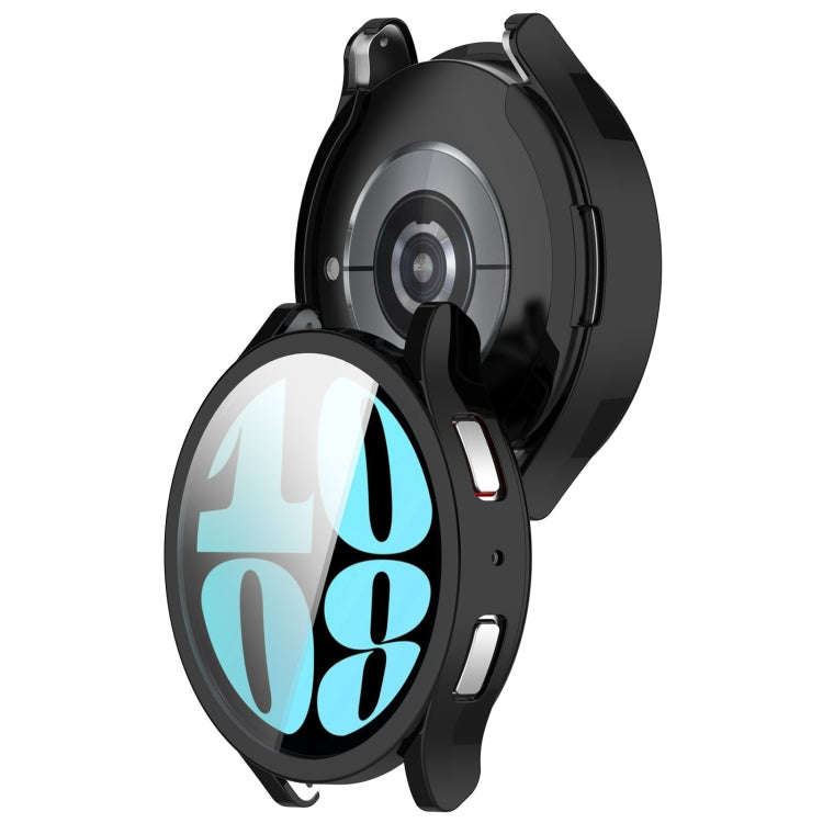 For Samsung Galaxy Watch6 44mm Full Coverage TPU Electroplated Watch Protective Case(Black)