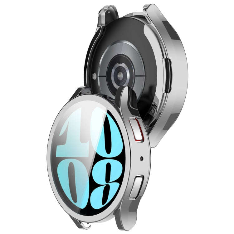 For Samsung Galaxy Watch6 44mm Full Coverage TPU Electroplated Watch Protective Case(Silver)