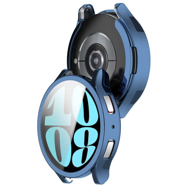 For Samsung Galaxy Watch6 44mm Full Coverage TPU Electroplated Watch Protective Case(Blue)