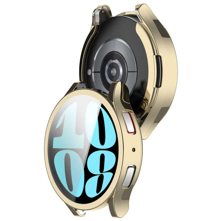 For Samsung Galaxy Watch6 44mm Full Coverage TPU Electroplated Watch Protective Case(Gold)