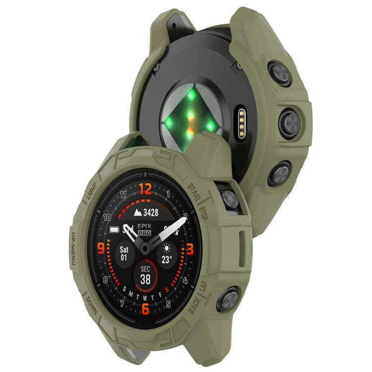 For Garmin Epix Pro / Epix Pro Gen 2 51mm / Fenix 7X / 7X Pro Armored TPU Half Wrapped Watch Prot...