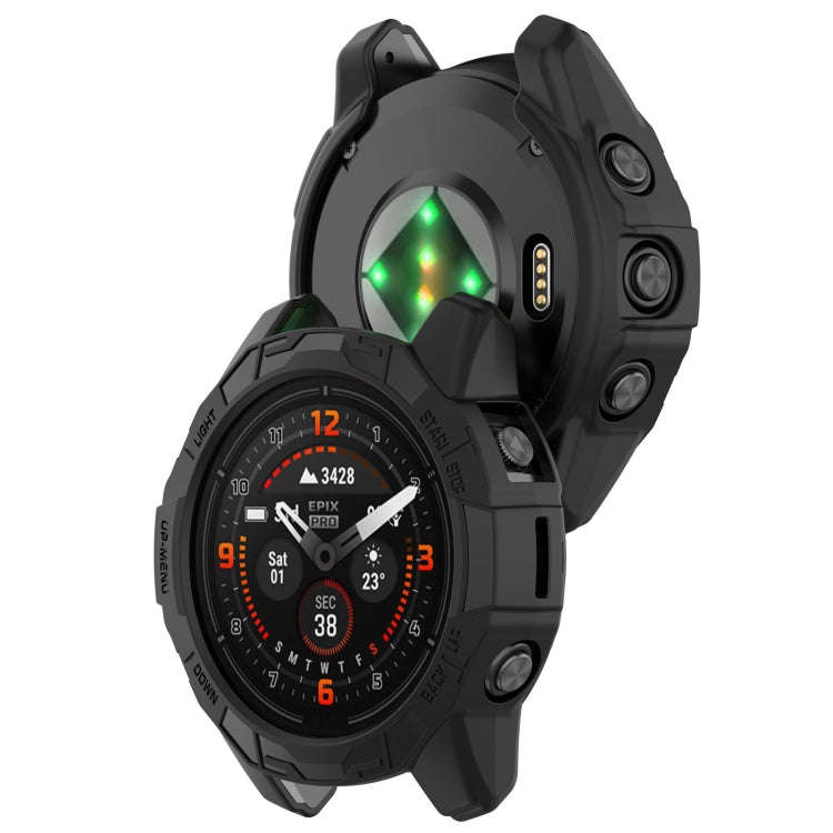For Garmin Epix Pro / Epix Pro Gen 2 47mm / Fenix 7 / 7 Pro Armored TPU Half Wrapped Watch Protec...