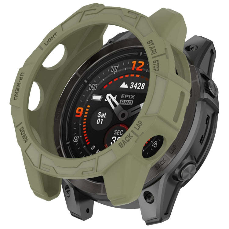For Garmin Epix Pro / Epix Pro Gen 2 47mm / Fenix 7 / 7 Pro Armored TPU Half Wrapped Watch Protec...